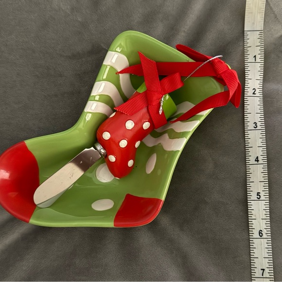 Mud Pie Other - MUDPIE porcelain stocking dish with serving utensil